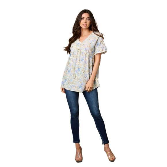 Amanda Floral Print Tunic Blouse - Picture 1 of 3